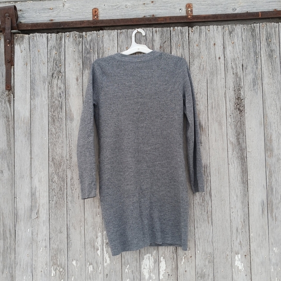 Ellen Tracy Womens Size L Gray Long Cardigan Merino Wool Blend Toggle Buttons - Picture 3 of 5